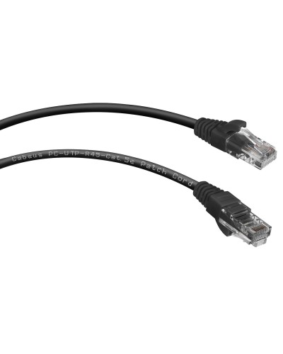 PC-UTP-RJ45-Cat.5e-1m-BK (7676c), чёрный. Патч-корд медный. CABEUS в Севастополе
