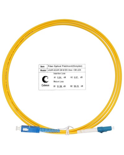 FOP(s)-9-LC-SC-1,5m (7520c). Патч-корд оптический. CABEUS в Севастополе