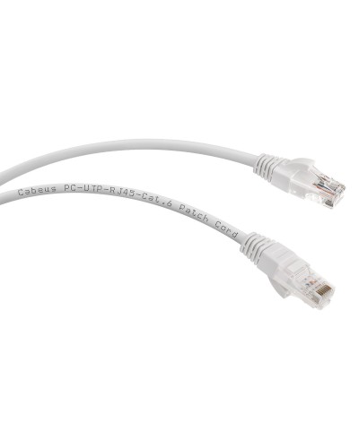 PC-UTP-RJ45-Cat.6-1.5m-WH (8671c), белый. Патч-корд медный. CABEUS в Севастополе