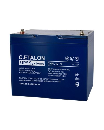 C.ETALON CHRL 12-75. Аккумулятор герметичный свинцово-кислотный. ETALON в Севастополе