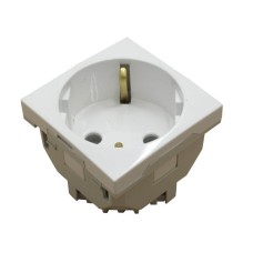 Розетка 2к+З (45х45), белая (45131 SBR): Розетка 2к+З