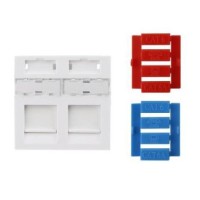 SIP3-2K-M45-45. Вставка 45x45 (аналог Mosaic) для 2х модулей Keystone Jack. Hyperline