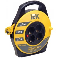 УК10 4 места, 10м (WKP14-10-04-10). Удлинитель на катушке Industrial. IEK