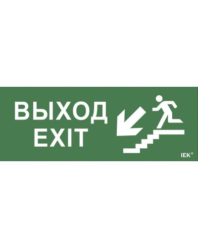 Самоклеящаяся этикетка Выход/лестница вниз/фигура (LPC10-1-24-09-VLVNF). Самоклеящаяся этикетка 240х90 мм. IEK в Севастополе