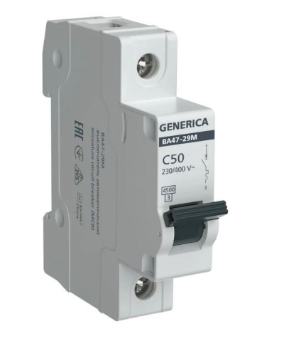 GENERICA ВА47-29М 1P C 50А 4,5кА (MVA21-1-050-C-G). Автоматический выключатель. IEK в Севастополе
