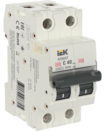 M06N 2P C 40А 6кА ARMAT (AR-M06N-2-C040). Автоматический выключатель. IEK в Севастополе