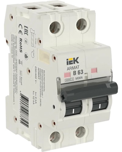 M06N 2P B 63А 6кА ARMAT (AR-M06N-2-B063). Автоматический выключатель. IEK в Севастополе