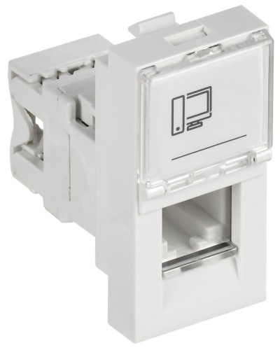 Розетка RJ45 кат.6 PRIMER РКИ-10-00-П-6 белый IEK (PR-KK40D-RI-0-1-C06U-K01). Розетка RJ-45. IEK в Севастополе
