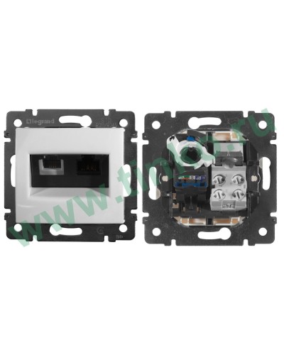 Розетка Valena 2xRJ11+RJ45 Cat.6, белый (770080). Розетка. LegranD в Севастополе
