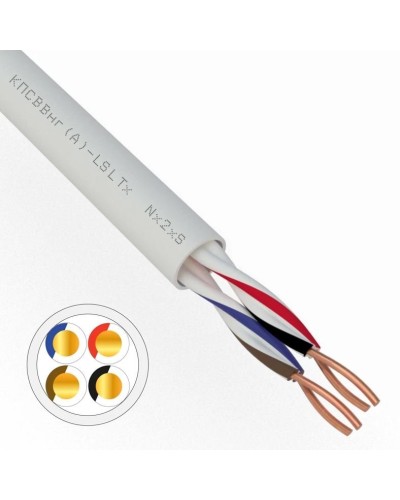КПСВВнг(А)-LSLTx 2х2х0,5 REXANT (01-4875). Кабель для систем передачи данных пониженной пожароопасности c низким дымо- и газовыделением, с низкой токсичностью продуктов горения. Rexant в Севастополе