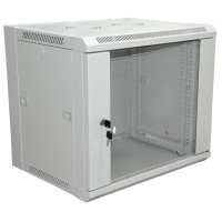 Шкаф телекоммуникационный 19 настенный 12U 600×450×635 мм (ШxГxВ) - передняя дверь стекло, боковые стенки съемные (разобранный) RAL 7035 (04-2202). Шкаф телекоммуникационный 19 настенный 12U. Rexant