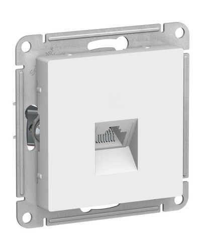 AtlasDesign розетка RJ45, кат. 5Е, 1-местная, скрытой установки, механизм, белый (ATN000183). Розетка компьютерная. Systeme Electric в Севастополе