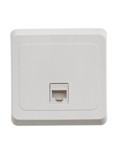 Этюд розетка RJ45, кат. 5Е, 1-местная, в сборе, скрытой установки, белый (KOMC-001B). Розетка компьютерная. Systeme Electric в Севастополе