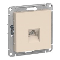 AtlasDesign розетка RJ45, кат. 5Е, 1-местная, скрытой установки, механизм, бежевый (ATN000283). Розетка компьютерная. Systeme Electric