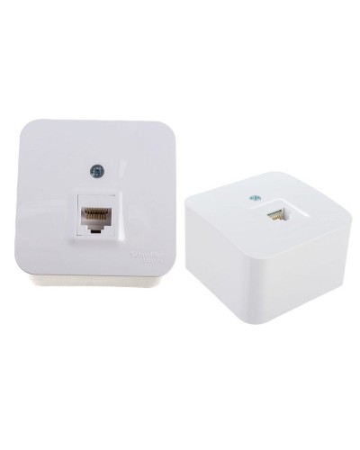 BLANCA розетка RJ45 1-местная, кат. 5Е, открытой установки, белый (BLNIA045001). Розетка компьютерная с изолированной пластиной. Systeme Electric в Севастополе