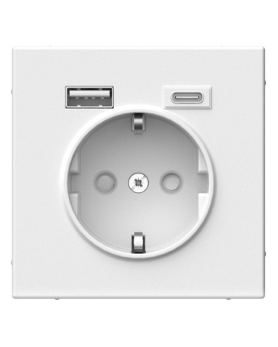ArtGallery розетка 1-местная с USB тип-A+C, скрытой установки, механизм, белый (GAL000132). Розетка с USB. Systeme Electric в Севастополе
