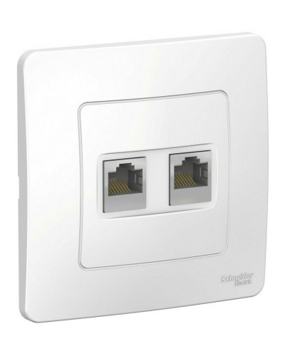 BLANCA розетка RJ45, 2-местная, кат. 5Е, скрытой установки, белый (BLNIS045451). Розетка компьютерная. Systeme Electric в Севастополе