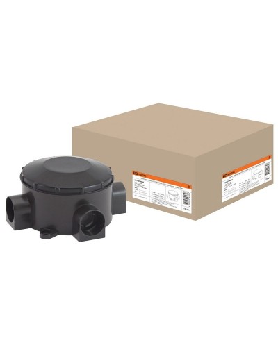 Распаячная коробка ОП D80х35мм, IP42, 3-х рожковая, черная TDM (SQ1401-4044). Распаячная коробка ОП. TDM ЕLECTRIC в Севастополе