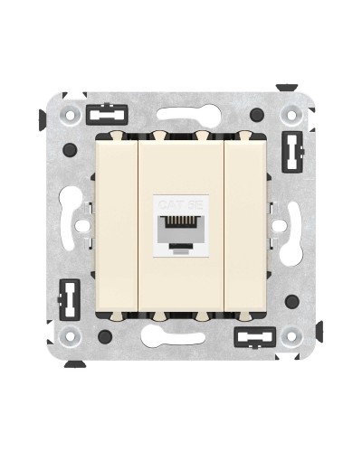 Розетка RJ-45 в стену, кат.5E, Avanti, одинарная, ванильная дымка (4405663). Розетка компьютерная. ДКС в Севастополе