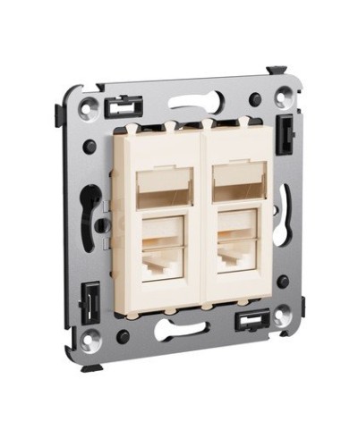 Розетка RJ-45 Avanti в стену двойная экранированная ванильная дымка (4405364). Розетка. ДКС в Севастополе
