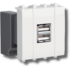 Розетка USB 2.1А Avanti 2 модуля белое облако (4400542): Розетка USB