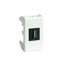 Розетка USB 2.0 Viva 1 модуль белая (42018): Розетка USB