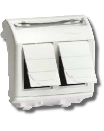 Розетка RJ-45 Brava 2 модуля белая (76459B): Розетка компьютерная с двумя разъёмами в Севастополе