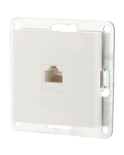 Розетка RJ-45 кат.5е с накладкой, белый LK80 (846104-1). Розетка компьютерная. Экопласт в Севастополе
