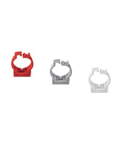 Ecoplast держатель с защелкой для труб D25, АБС, красный (50 шт) (49625-50). Держатель с защелкой для аспирационной системы. Экопласт в Севастополе