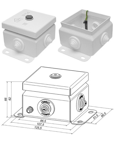 КМ IP55-0808 (без DIN рейки). Коробка монтажная электротехническая. Гефест в Севастополе