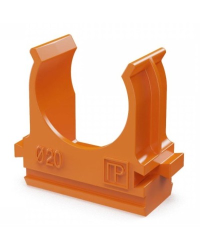 Крепёж-клипса для труб АБС-пластик оранжевая D20 (100 шт) (PR13.0064). Крепление для труб ПВХ. Промрукав в Севастополе